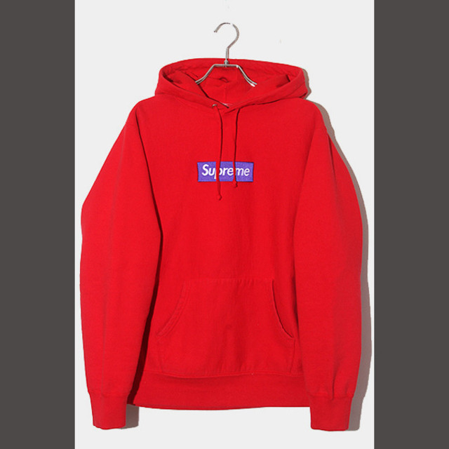 SUPREME シュプリーム 14AW BOX LOGO HOODED SWEATSHIRT ボックスロゴプルオーバーフーディー パーカー ネイビー