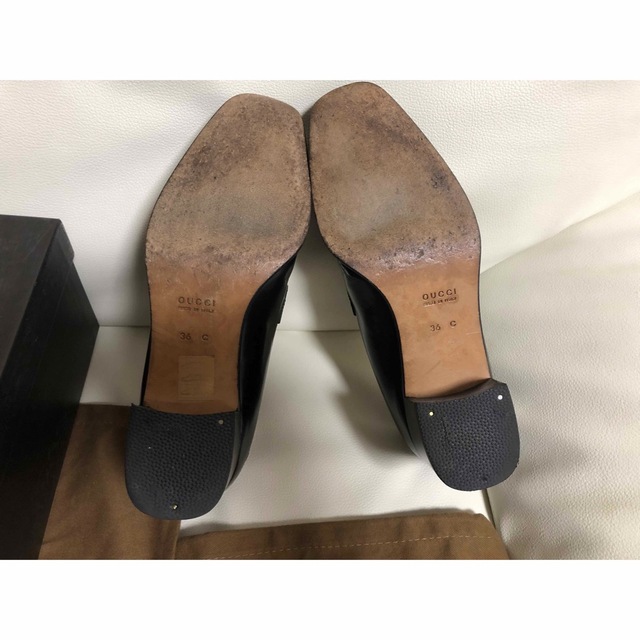 GUCCI グッチ イタリア製 ホースビットローファー レザー ブラック 36