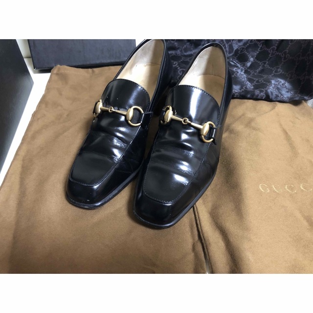 GUCCI グッチ イタリア製 ホースビットローファー レザー ブラック 36