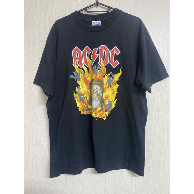 Tシャツ/カットソー(半袖/袖なし)激レア　当時物　ACDC Tシャツ ヴィンテージ　USA製　サイズL