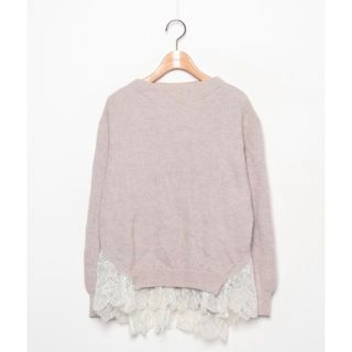 イエナ(IENA)のイエナ　IENA ハイネック両畦裾レースプルオーバーニット(ニット/セーター)