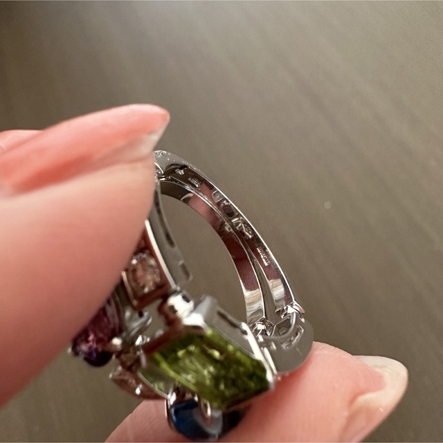 BVLGARI(ブルガリ)の美品 BVLGARI ブルガリ◆ アレグラ 2ロウ マルチカラー◆リング 指輪 レディースのアクセサリー(リング(指輪))の商品写真