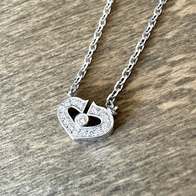 Cartier カルティエ◇Cハート ネックレス◇ダイヤモンド WG D