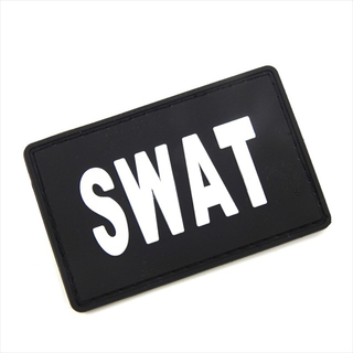 ワッペン ベルクロ SWAT ブラック 黒 06 マジックテープ ミリタリー(個人装備)