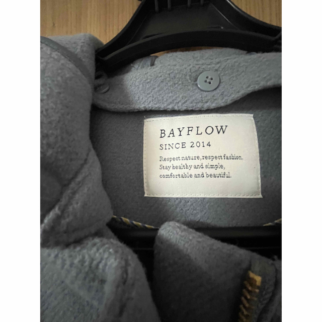 BAYFLOW(ベイフロー)のBAYFLOW ベイフロー　レディース　コート　フード付き　ブルー レディースのジャケット/アウター(ロングコート)の商品写真