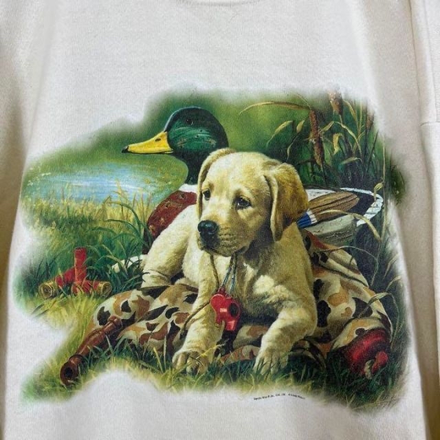 希少！日本製レトロ古着 犬アニマルゴルフビッグ刺繍ポロシャツ