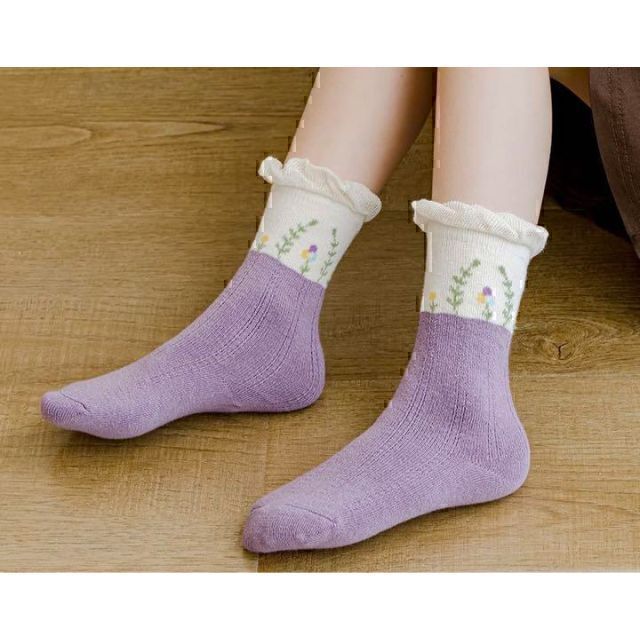 AL完売しました。 新品♡靴下 キッズ イエローカラー まとめ売り 5足