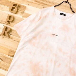 夏色【ブラックレーベルクレストブリッジ】タイダイ柄半袖Tシャツ L ピンク×白