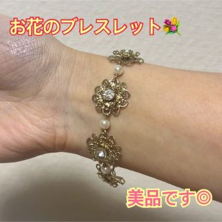 ブレスレット　アクセサリー　花　フラワー　雑貨　結婚式　謝恩会　パーティー(ブレスレット/バングル)