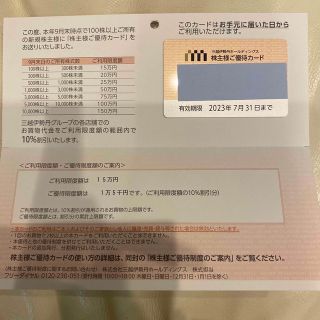 三越伊勢丹株主優待カード　お買い物割引カード　限度額15万円(ショッピング)