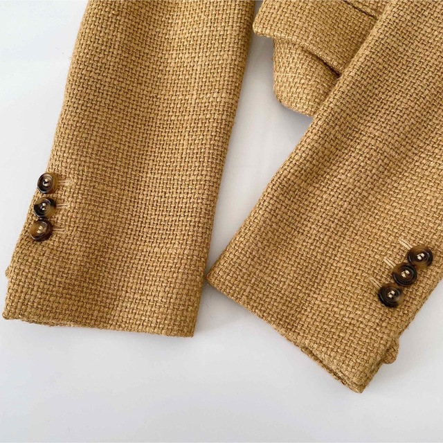 YSL イヴサンローラン クロップドテーラードジャケット 38 ロゴ刺繍
