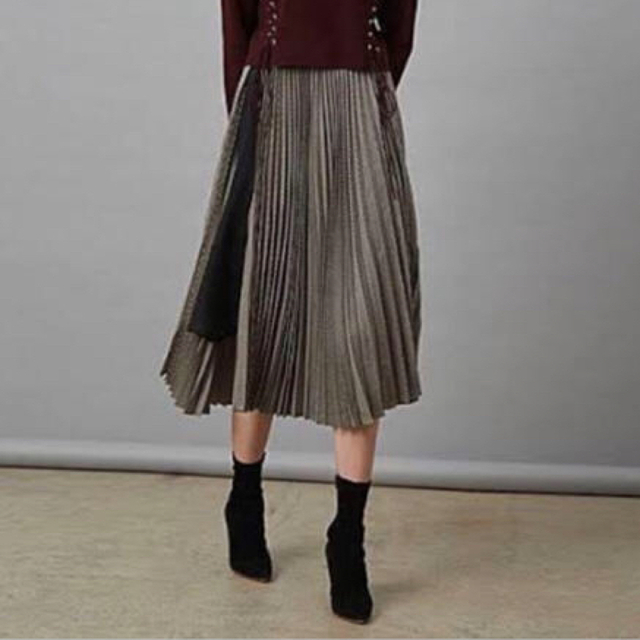 LE CIEL BLEU(ルシェルブルー)のLE CIEL BLEU 千鳥格子　プリーツスカート レディースのスカート(ロングスカート)の商品写真