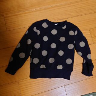 ★used★110サイズ★裏起毛★トレーナー★ドット柄★毛玉袖口に有り★男女兼用(Tシャツ/カットソー)