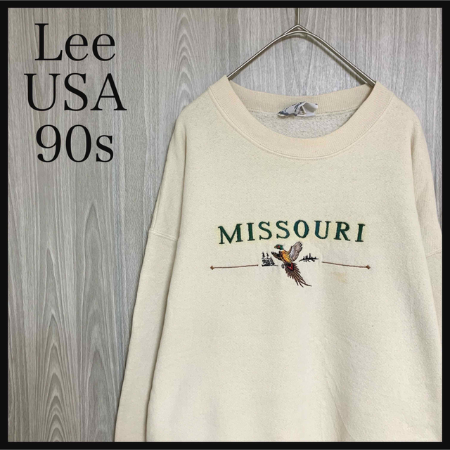 Lee(リー)のLeeリー スウェットトレーナーUSA製90s刺繍ロゴアースカラー メンズのトップス(スウェット)の商品写真