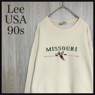 リー(Lee)のLeeリー スウェットトレーナーUSA製90s刺繍ロゴアースカラー(スウェット)