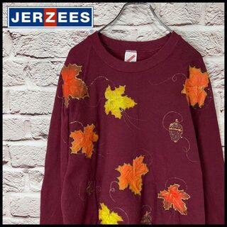 ジャージーズ(JERZEES)の【US古着】JERZEES　トレーナー　スウェット　刺繍　US系【XL】(トレーナー/スウェット)