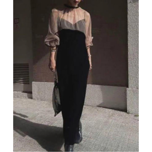 MANY WAY TULLE VEIL DRESS ベロア生地 ブラック S レディース