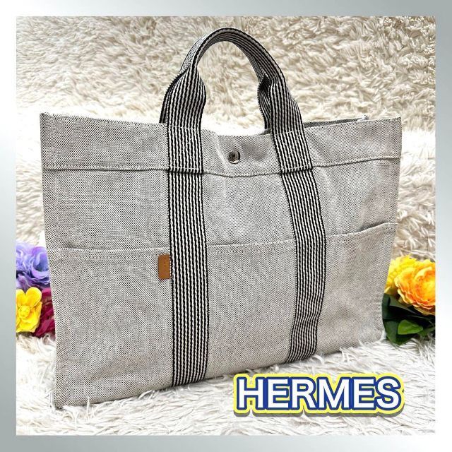 春夏新作モデル Hermes キャンバス トートバッグ ニューフールトゥMM