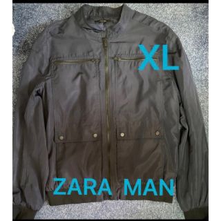 ザラ(ZARA)のZARA  ブルゾン  ナイロンジャケット　ネイビー　XL(ナイロンジャケット)