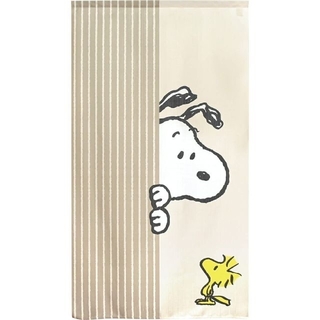 スヌーピー(SNOOPY)の【新品】スヌーピー　のれん　幅85×丈150cm  Look In ベージュ(のれん)