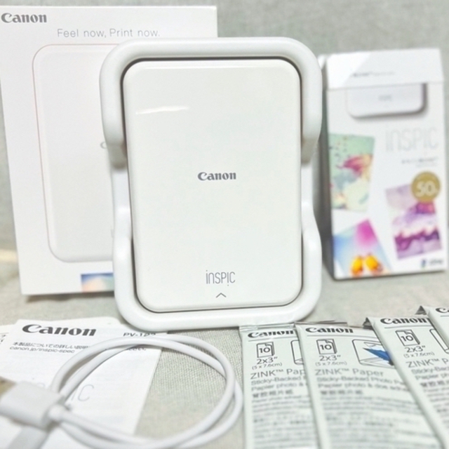 引き出物 Canon キヤノン スマホ専用ミニフォトプリンター iNSPiC PV-123-SP ピンク