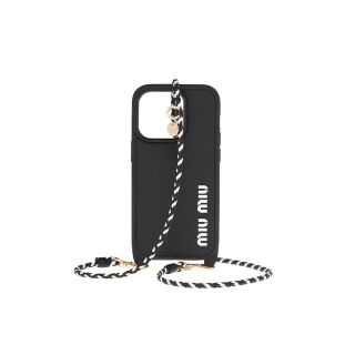 miumiu ショルダーストラップ付 ラバー iPhone 14 Pro用カバーの