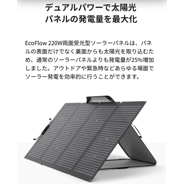 EcoFlow 220W 両面型ソーラーパネル【新品未開封】エコフロー