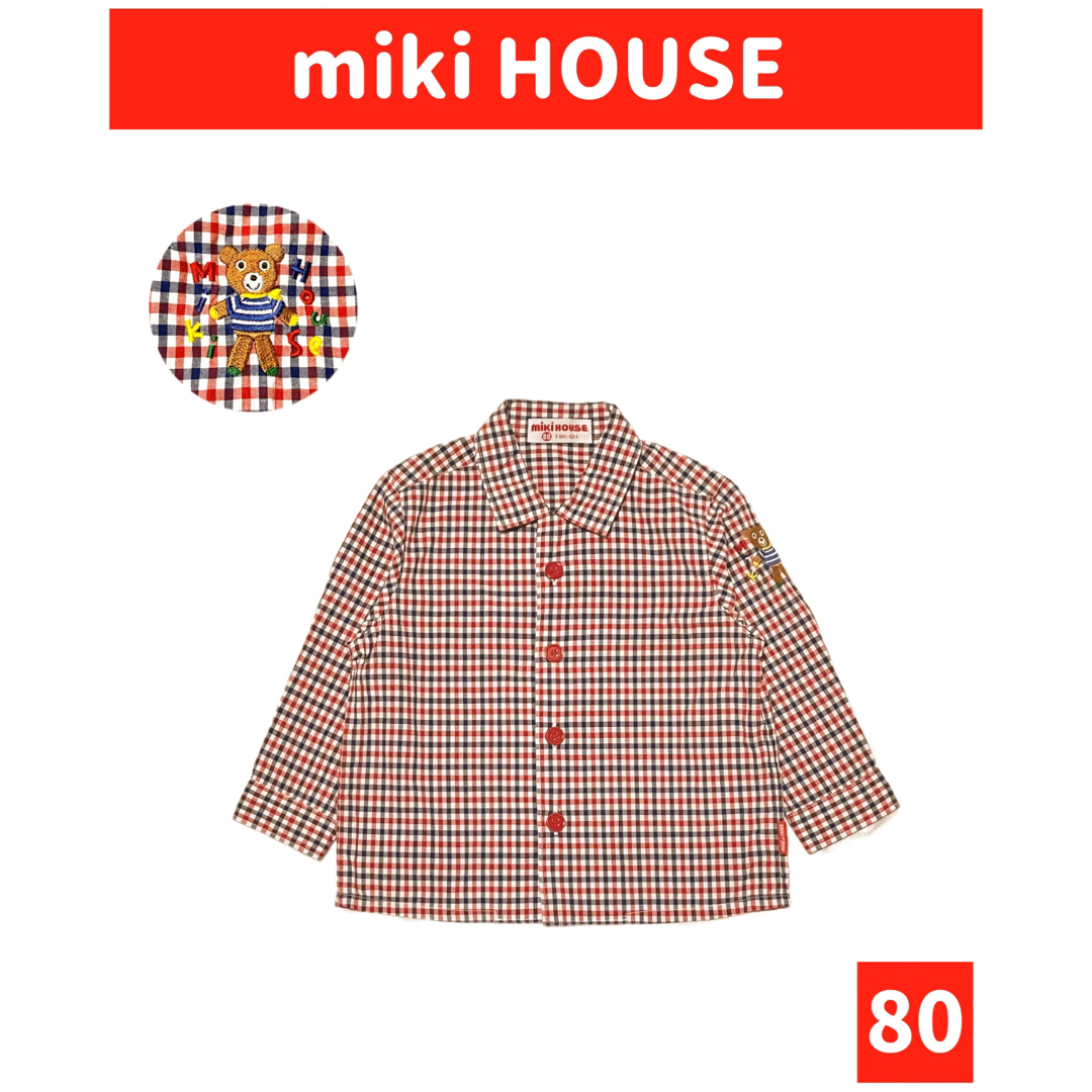 mikihouse(ミキハウス)のMIKI HOUSE/ミキハウス チェックシャツsize80 キッズ/ベビー/マタニティのベビー服(~85cm)(シャツ/カットソー)の商品写真