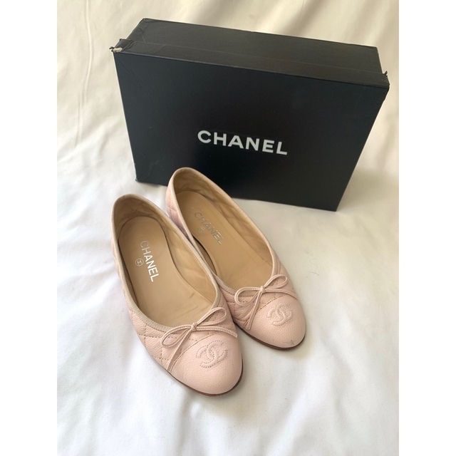 CHANEL シャネル フラットシューズ 23cm ココマーク フラワープリント