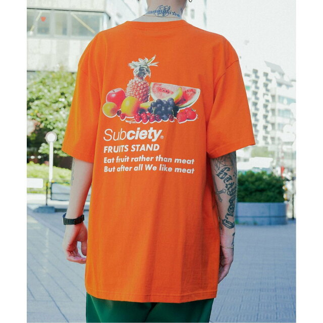 Subciety(サブサエティ)の【ORANGE】【LARGE】Subciety/(U)FRUITS STAND TEE その他のその他(その他)の商品写真