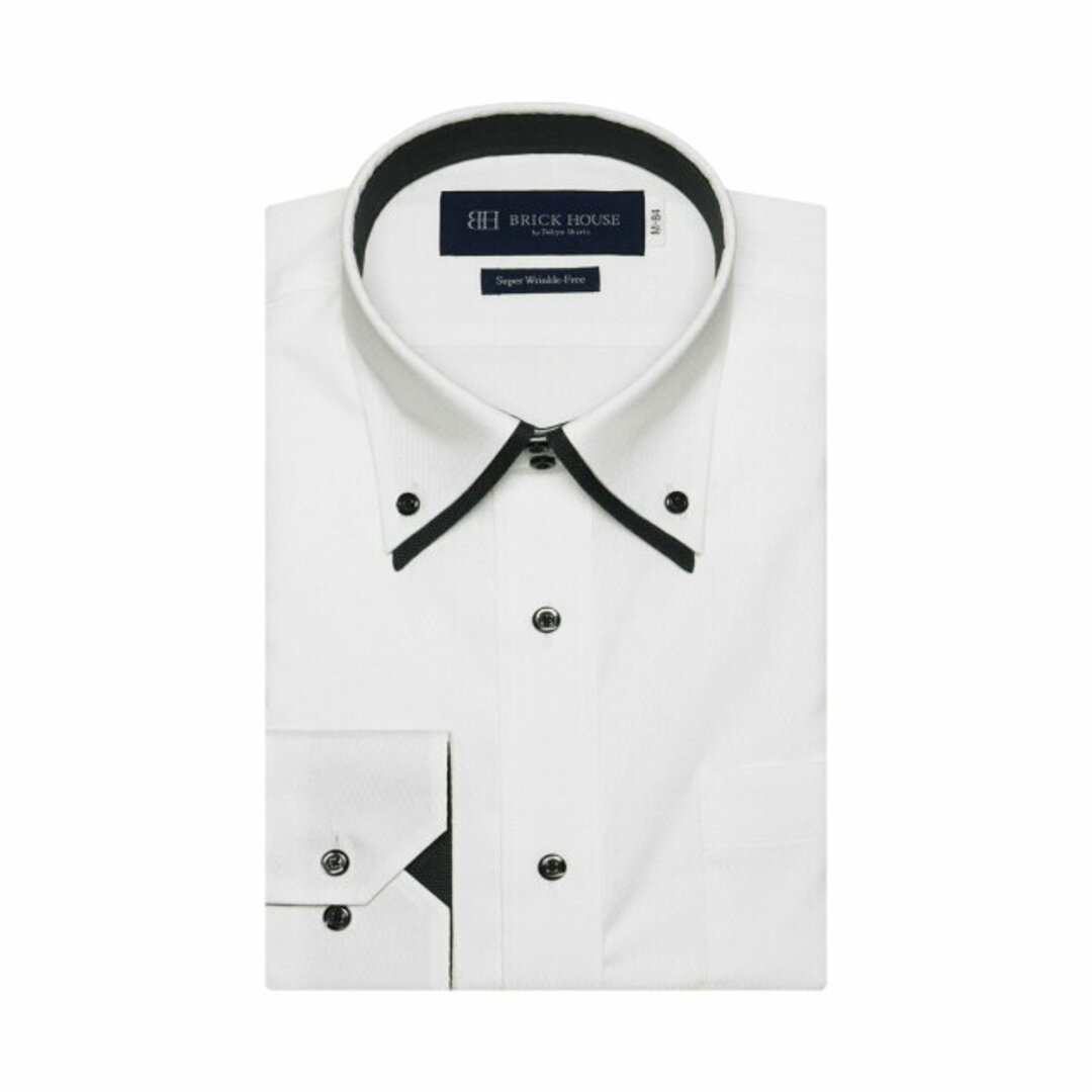 【ホワイト】(M)【超形態安定】 ボットーニ 長袖 形態安定 ワイシャツ
