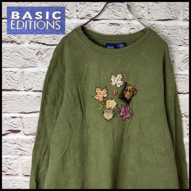 【US古着】BASIC EDITIONS　トレーナー　スウェット　刺繍　【1X】 メンズのトップス(スウェット)の商品写真