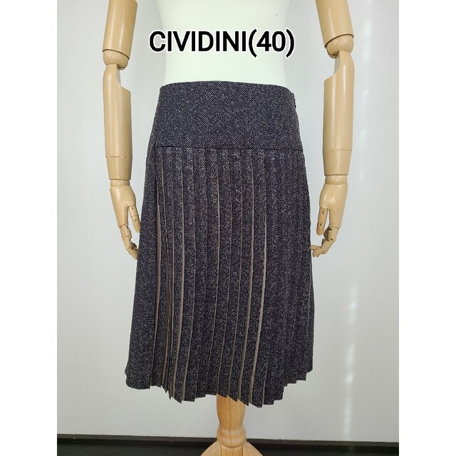 美品(38) CIVIDINI チヴィデーニ　フロントプリーツスカート