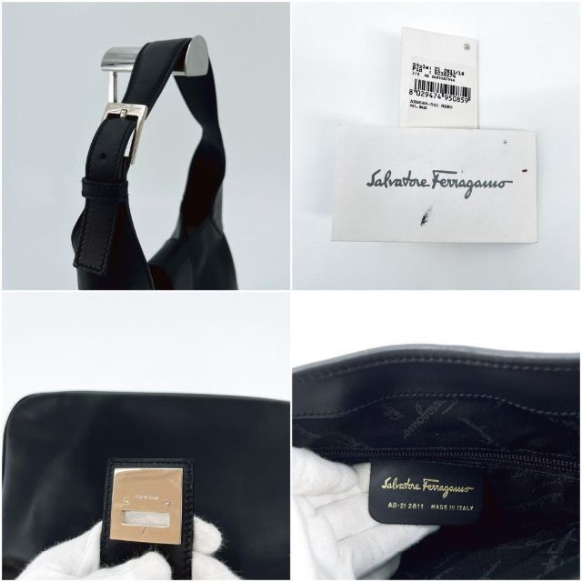 Salvatore Ferragamo(サルヴァトーレフェラガモ)の【高級　美品】Ferragamo　フェラガモ　ガンチーニ　ショルダー　レザー　黒 レディースのバッグ(ハンドバッグ)の商品写真