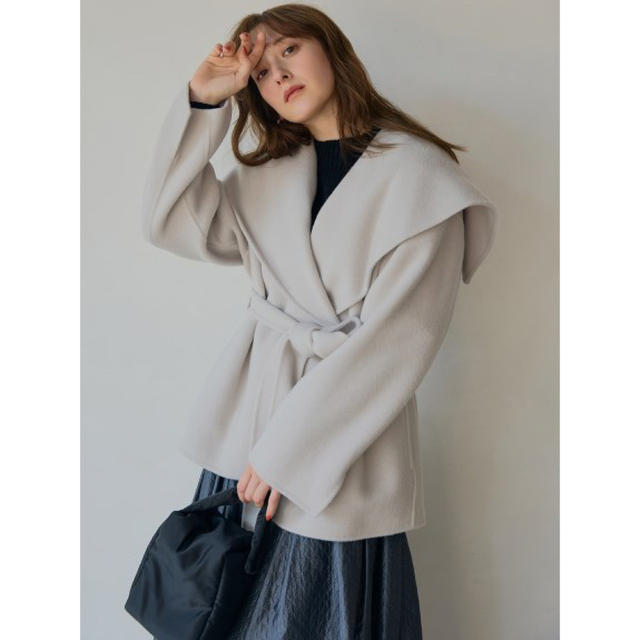 ディスカウント FRAY I.D ショールカラーショートリバーコート asakusa