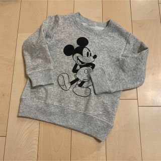 ミッキーマウス(ミッキーマウス)の新品　ディズニー　ミッキー　トレーナー　裏起毛　グレー　90(Tシャツ/カットソー)