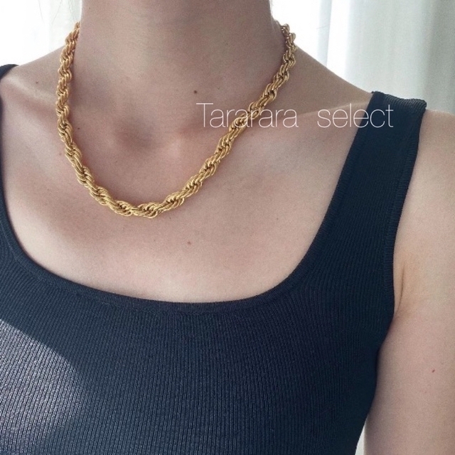 早乙女 様♡ 残り1点●stainless twistnecklace8mmG● レディースのアクセサリー(ネックレス)の商品写真