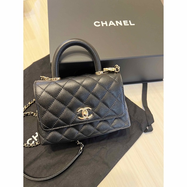 CHANEL - 2月中出品★CHANEL ココハンドル　XXS ブラック　キャビアスキン