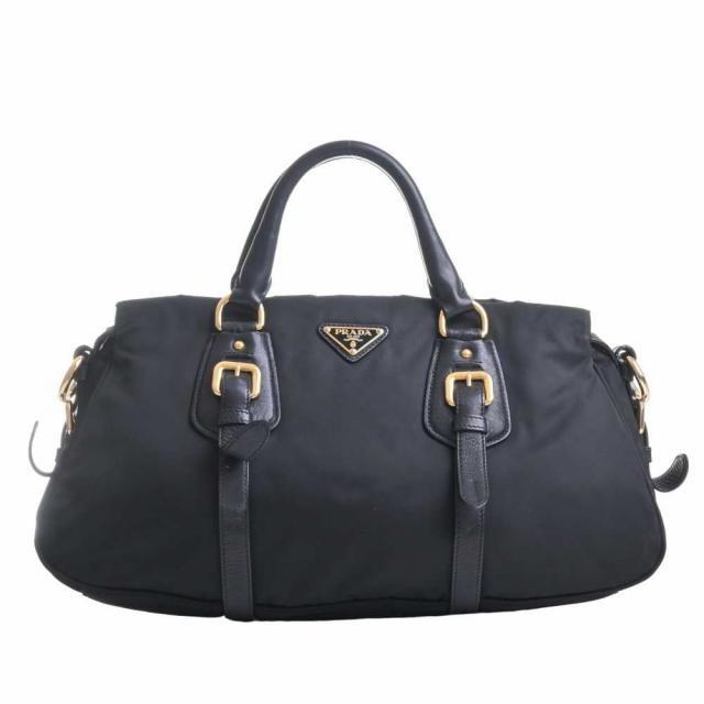 プラダ PRADA 限定モデル デザイン型押し BL0812 トートバッグ ハンドバッグ パテントレザー ブラック 美品