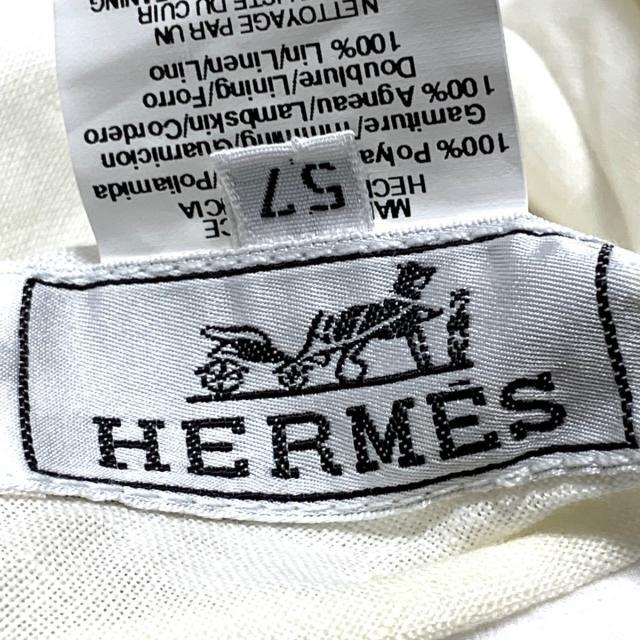 Hermes(エルメス)のエルメス ハット - 白×ライトピンク レディースの帽子(ハット)の商品写真