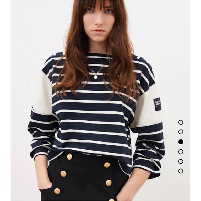 ZARA(ザラ)のザラ　ショート丈　ボーダーカットソー レディースのトップス(カットソー(長袖/七分))の商品写真