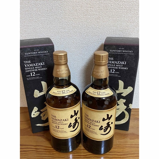 食品/飲料/酒サントリー 山崎 12年 2本セット 箱付  12yo  送料無料 百貨店購入