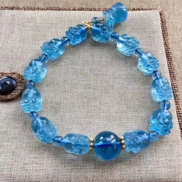 天然】アクアマリン ブレスレット9.8mm アクセサリー アクセサリー