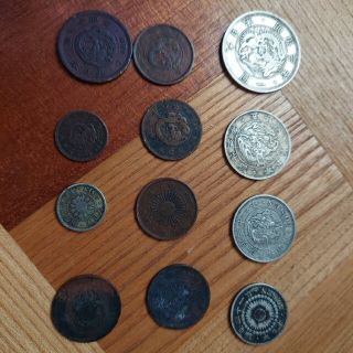 古銭セット 大日本 明治硬貨 銀貨 竜銅-
