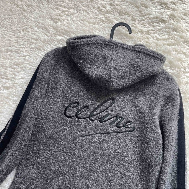 【CELINE】背面ビックロゴ刺繍♪ジップアップパーカー　ヴィンテージ　正規品 2