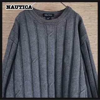 ノーティカ(NAUTICA)の【ノーティカ】ニット　３Dセーター　立体　ワンポイントロゴ　刺繍　無地88(ニット/セーター)