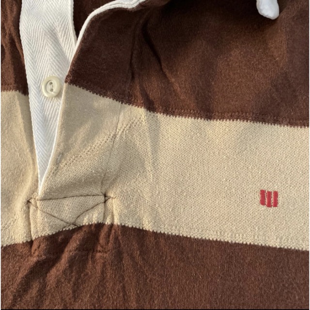 MACKDADDY(マックダディー)のマックダディー　長袖ボーダーシャツ　ポロシャツ　ブラウン　XLサイズ メンズのトップス(Tシャツ/カットソー(七分/長袖))の商品写真
