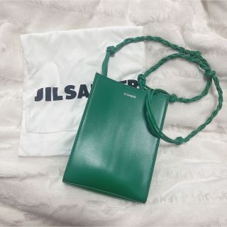 ジルサンダー(Jil Sander)の【美品】JIL SANDER タングルスモールショルダー グリーン(ショルダーバッグ)