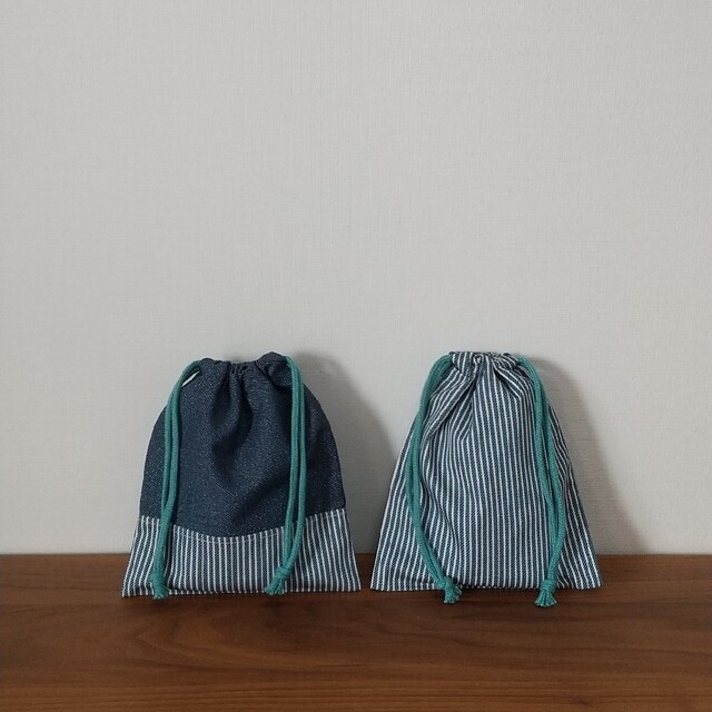 【63】巾着袋 給食袋 2点セット ハンドメイド ハンドメイドのキッズ/ベビー(外出用品)の商品写真