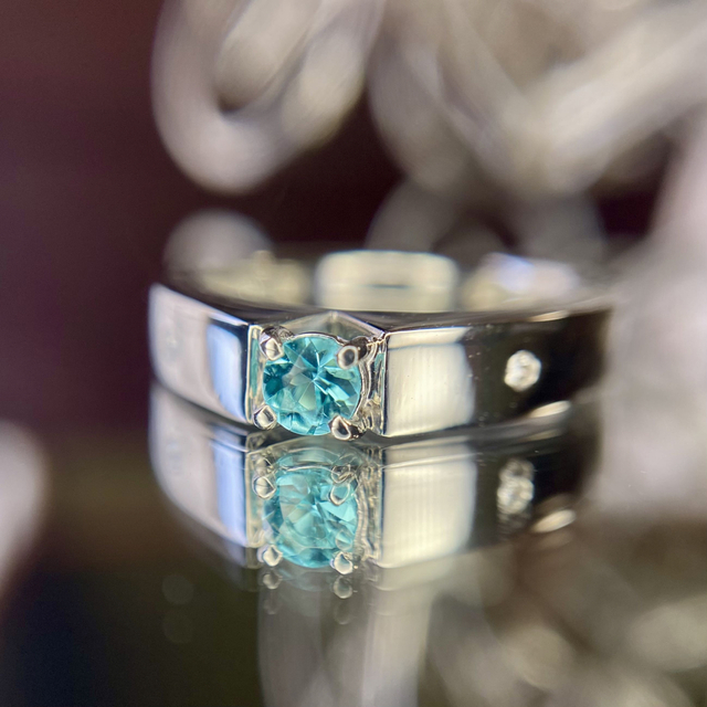 有名なブランド 天然 パライバトルマリン ダイヤモンド 計0.15ct PT 中